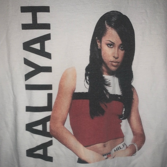 Aaliyah graphic T-shirt vintage style white music - Picture 2 of 4